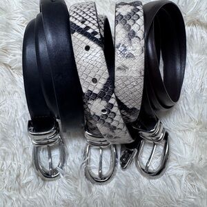 Madewell Chunky Triple Metal Keeper belt bundle - women’s large